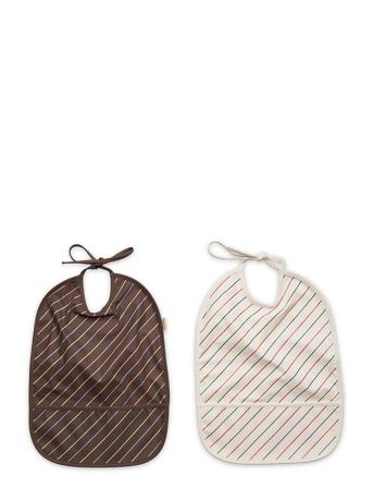 Bib Striped - Pack Of 2 Home Meal Time Bibs Sleeveless Bibs Multi/mönstrad OYOY Living Design