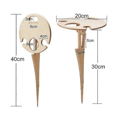 Utomhus Vinbord - Hopfällbart Vinbord i Trä - Vinglas- och Flaskhållare
