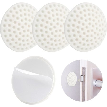 Selvklæbende hvide dørstoppere, kraftig vægbeskytter til tunge døre, usynligt dørhåndtag, let at installere, holdbart og diskret vægstopp