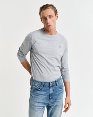 GANT Herren Langarm-T-Shirt (S) Grau