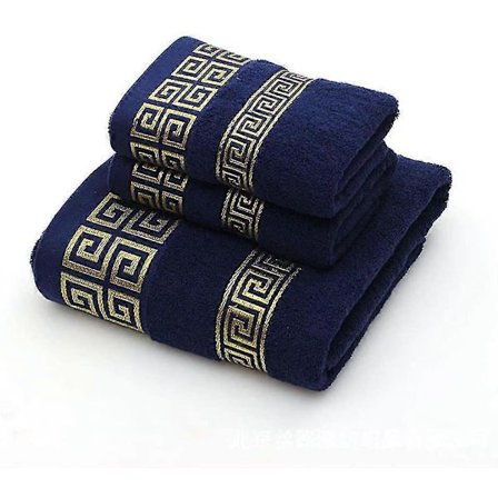 3 stk. Badehåndklædesæt, 100% bomuld græsk stil bløde badehåndklæder sæt med 1*bade Zekai
