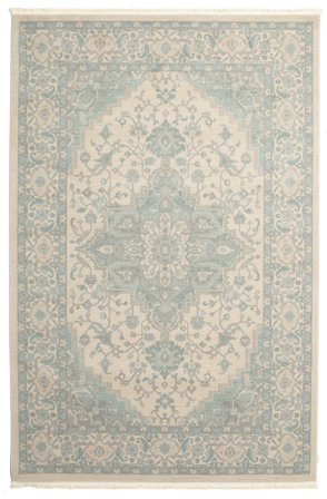Vintage Medallion Ziegler Phoenix Tappeto - Beige Crema/Blu Chiaro 200X294 In Stile Classico