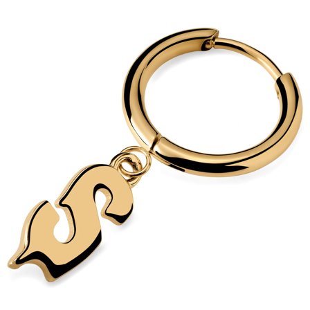 Fahrenheit | Smeltende Guldfarvet S-ørering til mænd - Hoop øreringe m. vedhæng