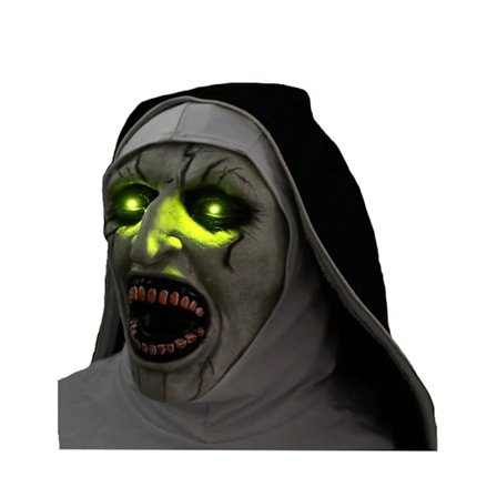 LED Horror The Nun Mask Cosplay Läskiga Latexmasker Med Huvudduk LED-Ljus Halloween Party Rekvisita Deluxe