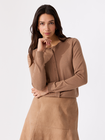 MATCH - Olea cardigan i merinoblanding - Marie Philippe - Str. XXXL - Dame - Gensere & Cardigans - Brun - 55% ull - merino, 45% bomull