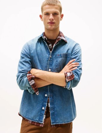 Tommy Jeans Ls Regular Denim Shirt - Blue - XS