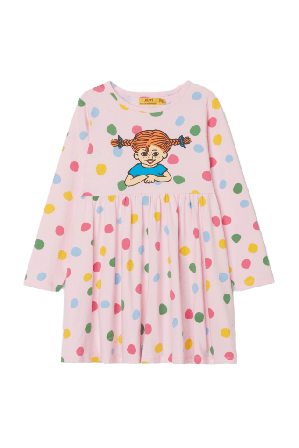 PIPPI Mönstrad Pippi-klänning ANNIKA Klänningar Rosa 98/104
