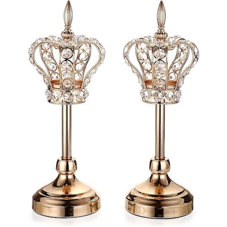 2 Metal Lysestage Krone Lysestage Dekoration til Hjemmet Bryllup