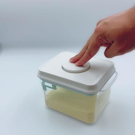 1 Liter - Formula Container - Lufttät behållare med lock för formula, kaffe, flingor, mjöl - Inkluderar skopa och utjämningspinne