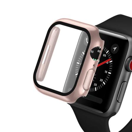 Skal + Skärmskydd 2-i-1 För Apple Watch 8 & 7 45mm - Rosa Rosa