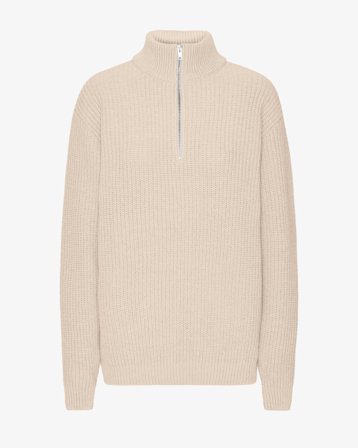 Merino Quarter Zip - Ivory White XS