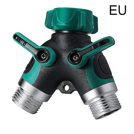 2-vejs kraftig haveslangehane splitter Y-stik fordeler adapter afspærringsventiler