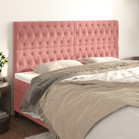 Vidaxl Huvudgavlar 4 St Rosa 90x7x78/88 Cm Sammet Rosa