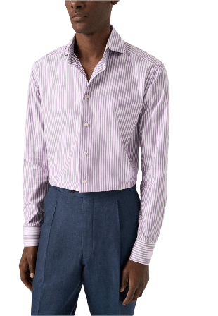 Eton Randig Signature Oxford-skjorta Contemporary Fit Skjortor Herr Lila 43