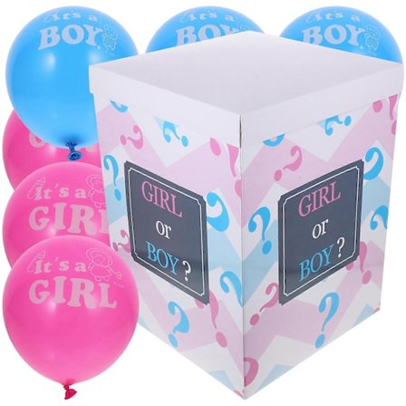 1 Sæt Gender Reveal Ballonboks Baby Shower Dreng Pige Gender Reveal Fest Dekoration