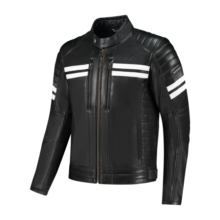 Kurtka Motocyklowa Rusty Stitches Steve Czarny/Złamany Biały XL