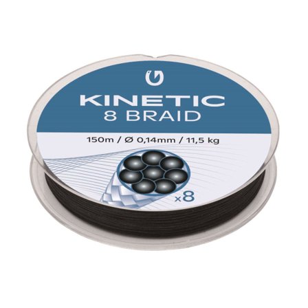 Kinetic 8 Braid 150m Black - 0,16mm/12,0kg