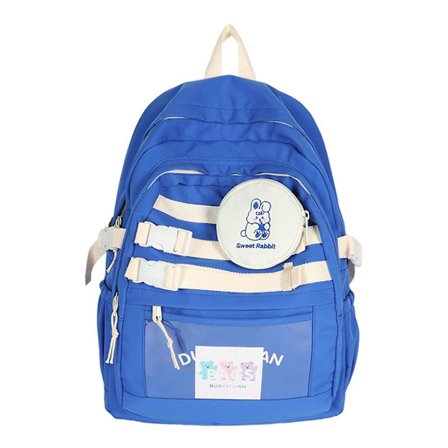 Søt ryggsekk for kvinner, multilommet nylon skoleveske for student jenter