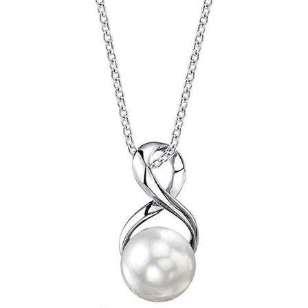 Hvide Perle Smykker Mode Sølv Halskæde Vedhæng Kvinder Gave