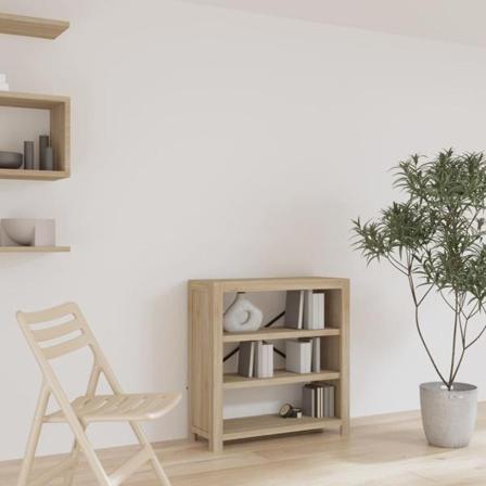 Vidaxl Bokhylla 3 Hyllplan 80x30x80 Cm Massivt Akaciaträ Brun