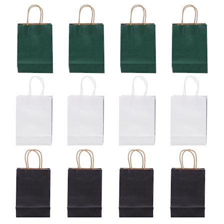 12 stk. Kraftpapirposer Gavepose Med Håndtag Til Bryllup Fest Shopping Lille Virksomhed