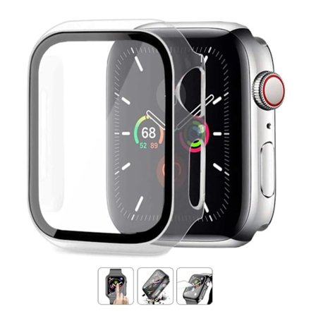 Case Apple Watch 7 45mm Skal med Tempererat Glas Transparent