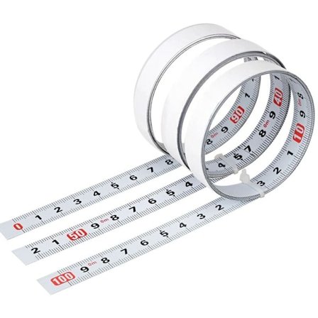 3 kappaletta itseliimautuvaa hiiliterästä mittanauhaa, itseliimautuva metrinen viivain, tarra-asteikko teräsviivain, metrinen itseliimautuva 