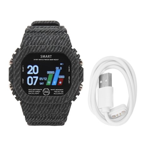 Bluetooth Sports Watch IP68 Vattentät Uppladdningsbar Sömnövervakning Sport Smartwatch 170mAh Svart