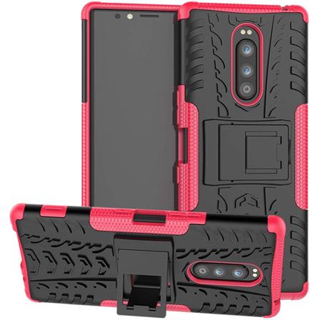 Sony Xperia 1 - Ultimata Stöttåliga Skalet Med Stöd - Rosa Pink Rosa