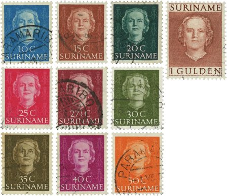 Suriname 1951 - NVPH 285/93 - Stemplet