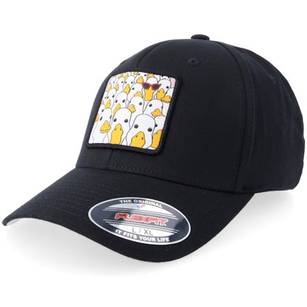 BOOM - Svart flexfit Keps - Silliest Goose Patch Black Flexfit @ Hatstore