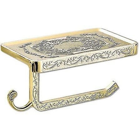 Gull Toalettpapirholder Vegg Papirhylle Metall Telefonhylle