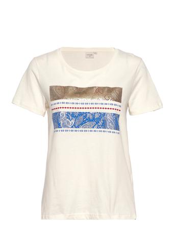 Crtuna T-Shirt T-shirts & Tops Short-sleeved Creme Cream
