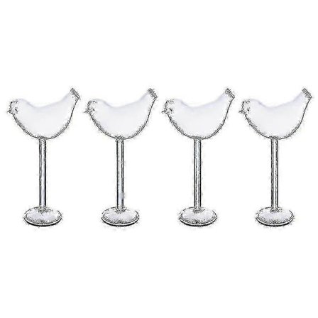 1 Set 4 st Fågelformade Cocktailglas Glas Vinglas Bägare (transparent)