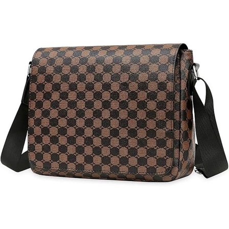 ING Skulderveske, Skulderveske for menn, Crossbody-veske, Vanntett og ripebestandig skinn Crossbody-veske, Herreveske, Messenger-veske