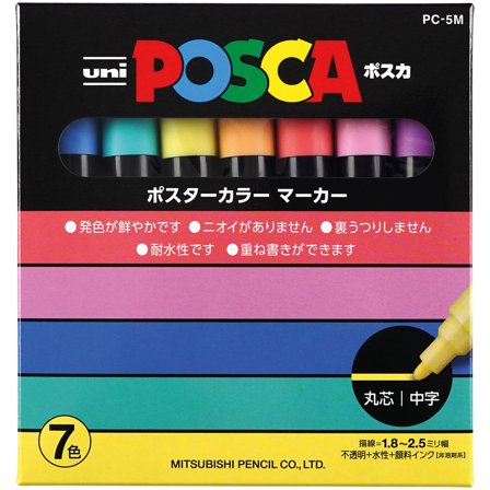 Mitsubishi Pencil Posca PC-5M Soft tones 7er-Set