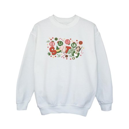 Elf Girls Santa Fa La La Sweatshirt 7-8 år Vit