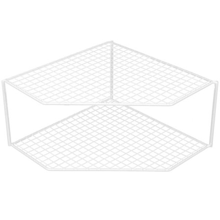 Bordplade grydeholder to-lags gryde opbevaringsstativ husholdning gryde opbevaringsstativ husholdningsprodukter (24X24CM, hvid)