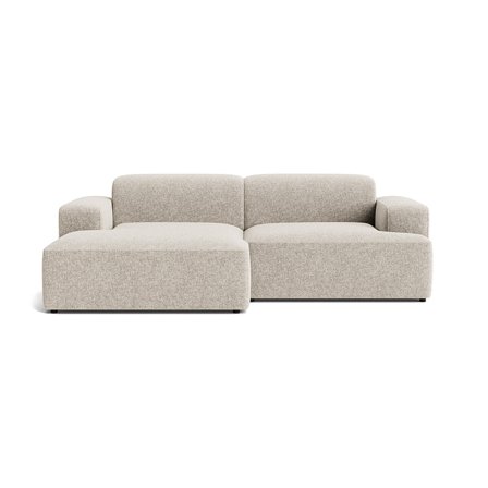 Madrid Chaiselong Sofa, Venstrevendt, Genesis Grå/Beige, Bred Chaiselong, Dybt Sæde, Flyder Sofa, 240x101x73cm