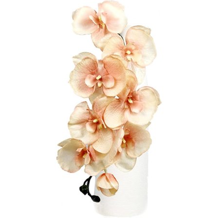 Ny (Champagne) 4 stk. Silke Kunstige Orkidé Blomsterstilker, 8 Hoder Falske Phalaenopsis Blomstergrener 27,5' Kunstige Blomster