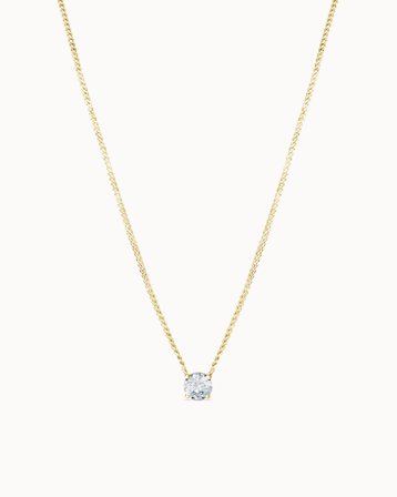 Paloma Diamond Necklace Round Diamond 0.30 carat - 18K Yellow Gold Natural Diamond