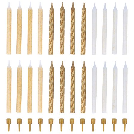 Kagelys Spiral Guld og Glitter