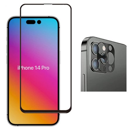 2-PACK iPhone 14 Pro Sk rmskydd + Kameralinsskydd 2.5D HD 0,3mm