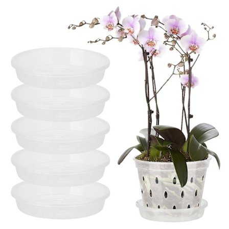 Orkide Potte med Huller Transparent Spirepotter Familie Have Plast Åndbar Luft Huller Planter Ny 2024 Høj Kvalitet(Bakke 6In)