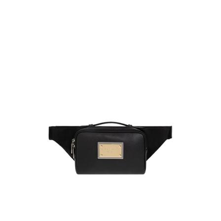 Dolce & Gabbana Leather Riem Tas , Zwart , Heren , Maat: ONE Size Tassen