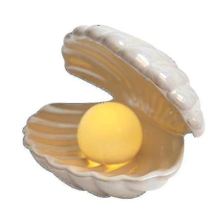 Hvid Skal Perle Lampe Led Bærbar Natlampe Nat Gave Bord Dekoration Lampe