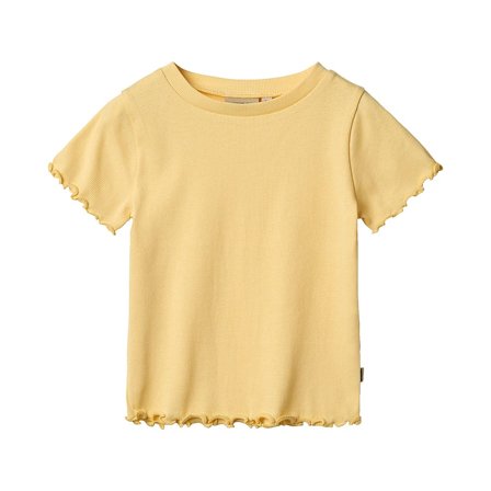 WHEAT Rib T-Shirt Short Sleeve Alicia Golden Yellow Str 128/8 år, Tøj & Bolig, Børnetøj, Børneundertrøjer