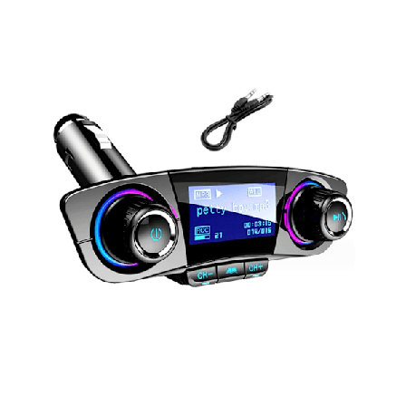 Dubbelhuvud Bluetooth Bil Mp3-spelare Sändare Modulator Stöd Dubbel USB-laddning Svart