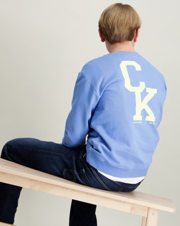 Calvin Klein RELAXED CREWNECK Blå Genser Gutt - Kids Brand Store