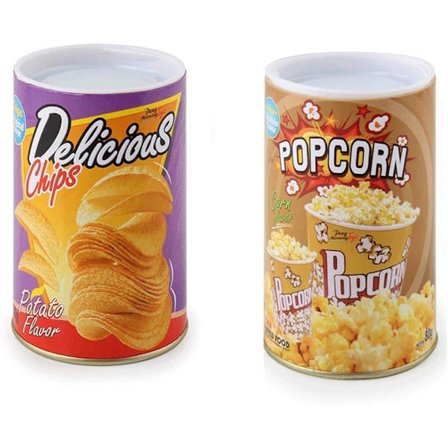 Kartoffelchips Slange Dåse Spring Slange Legetøj Gave Aprilsnar Halloween Fest Dekoration Jokes, Kartoffelchips Stil, Popcorn 2 Stykker